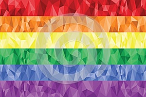 Gay and Lesbian rainbow flag in poly art