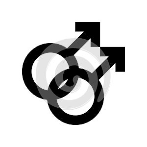 Gay male icon. Gay symbol isolated on white