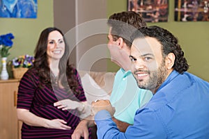 Gay Man with Partner and Pregnant Woman