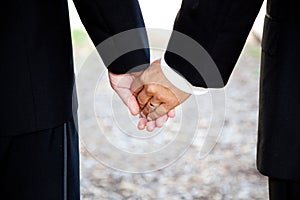 Gay Marriage - Holding Hands Closeup
