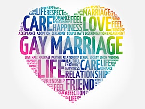 Gay marriage word cloud collage