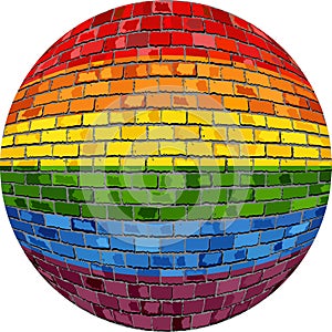 Gay pride Ball in brick style