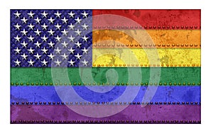 Gay Pride Flag America Grunge