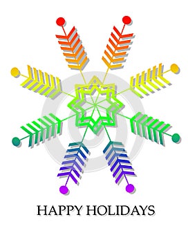 Gay Pride Flag Snowflake Christmas Card