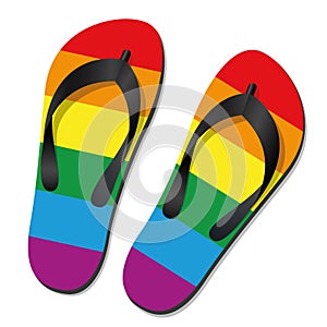 Gay Pride Flip Flops