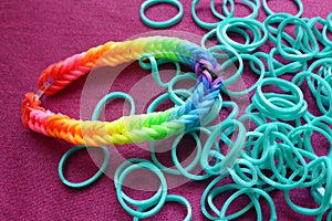 Gay pride loom band bracelet