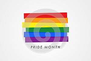 Gay Pride Month in June. LGBTQ multicolored rainbow flag background