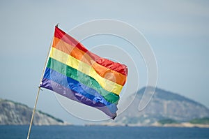 Gay Pride Rainbow Flag Rio Brazil photo