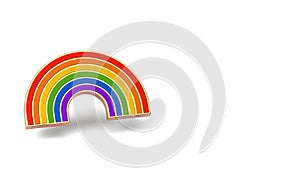 Gay pride rainbow isolated on white background. Copy space on the left side. LGBTQ and homosexual minority pride symbol concept.