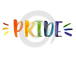 Gay pride watercolor lettering