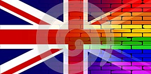 Gay Rainbow Wall Union Jack