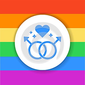 Gay relationship color glyph icon. Homosexual orientation concept.