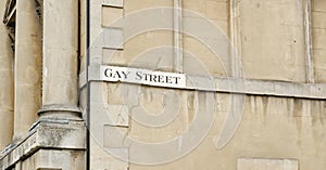 Gay Street roadsign, Bath, Somerset