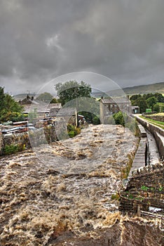 Gayle Mill House on Gayle Beck, Gayle Village, swollen beck