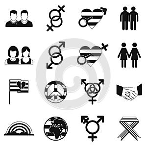 Gays simple icons set