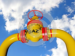 Gaz valve. 3D render