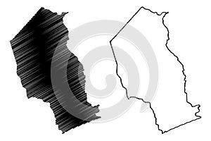 Gaza Province Provinces of Mozambique, Republic of Mozambique map vector illustration, scribble sketch Gaza map