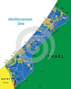 Gaza Strip map photo