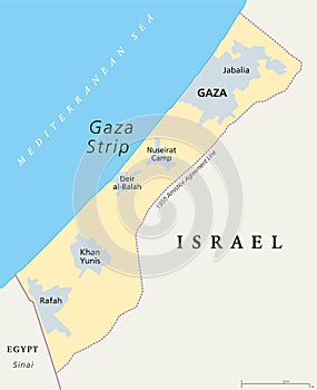 Gaza Strip political map