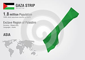 Gaza strip world map woth a pixel diamond texture.