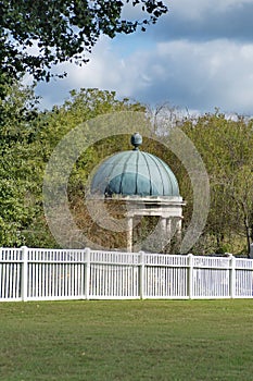 Gazebo behind a fence