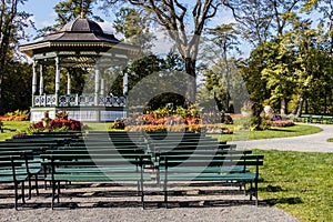 Gazebo and benches at Halifax Public Gardens