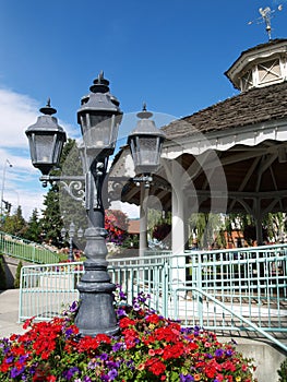 A Gazebo with Colorful Flowers