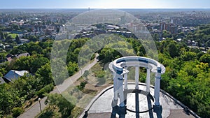 Gazebo and houses in the city of Poltava