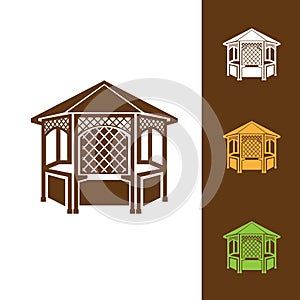 gazebo icon vector on white background, gazebo trendy filled icons from Architecture and city collection, gazebo vector