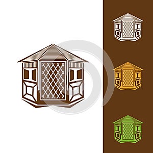 gazebo icon vector on white background, gazebo trendy filled icons from Architecture and city collection, gazebo vector