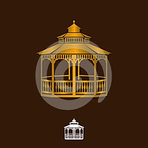 gazebo icon vector on white background, gazebo trendy filled icons from Architecture and city collection, gazebo vector