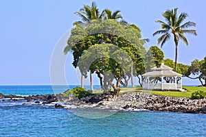 Gazebo ocean cliff Hawaii