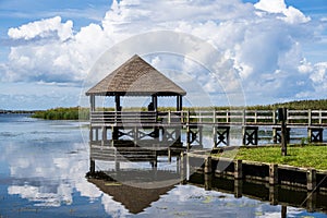 Gazebo Over Currituck Sound in Summer