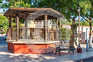 A gazebo in a park in Mulege on Baja