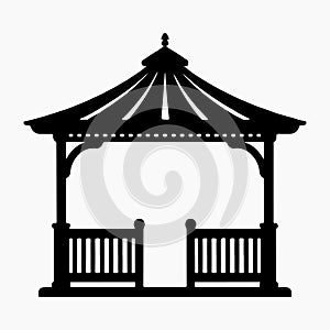 Gazebo and pergola garden solid icon