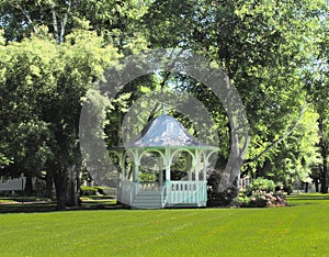 Gazebo in the small rural town photo