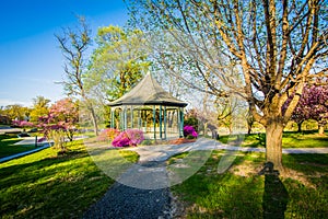 Gazebo and spring color at Notre Dame of Maryland University, in