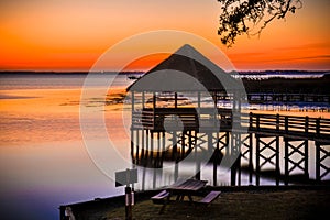 Gazebo sunset