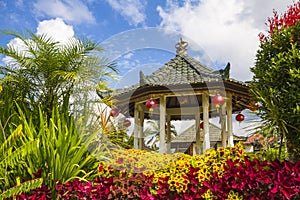 Gazebo under blue sly.