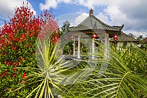 Gazebo under blue sly.