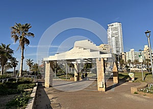 Gazebo on the waterfront in Netanya photo