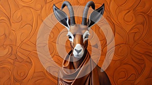 The Gazelle With An Orange Scarf: A Trompe-l\'oeil Painting Featuring Baroque Animals