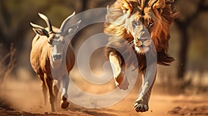 Gazelles Bold Move to Turn Predator into Prey Animal Chase and Agility Detail AI generated