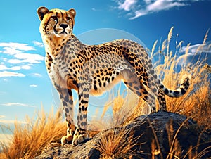 Gazing cheetah