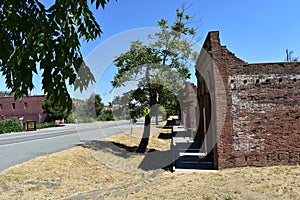 Gazing at Downtown Historic Shasta Brick Buildings