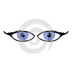 Gazing eyes icon, cartoon style