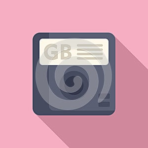 GB board icon flat vector. Archive state backup