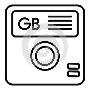 GB board icon outline vector. Archive state backup