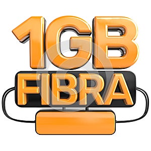 1 GB FIBRA 3D RENDER GOLD photo