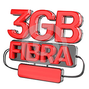 3 GB FIBRA 3D RENDER RED photo